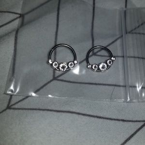 Titanium 9mm 16g daith or septum earrings